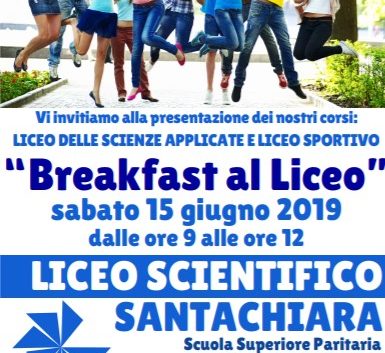 03/06/19 BREAKFAST AL LICEO: nuovo appuntamento di orientamento