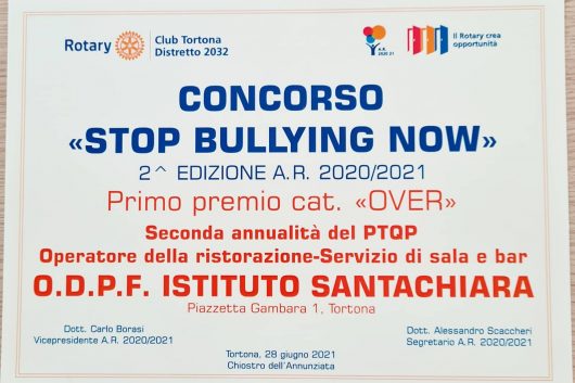 CONCORSO “STOP BULLYING NOW”-PRIMO PREMIO O.D.P.F. ISTITUTO SANTACHIARA TORTONA